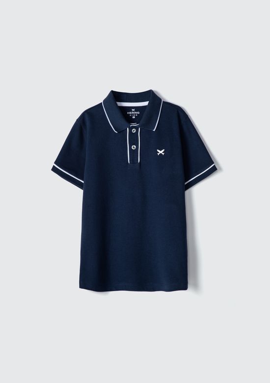 Foto do produto: Camisa Polo Básica Infantil Menino Em Algodão   - Azul