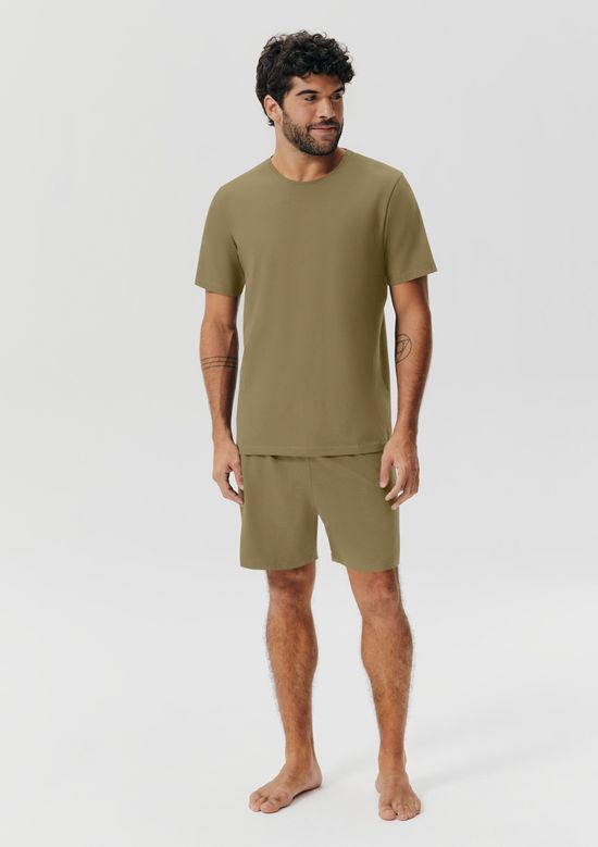 Foto do produto: Pijama Curto Masculino Comfort Em Algodão Pima - Verde