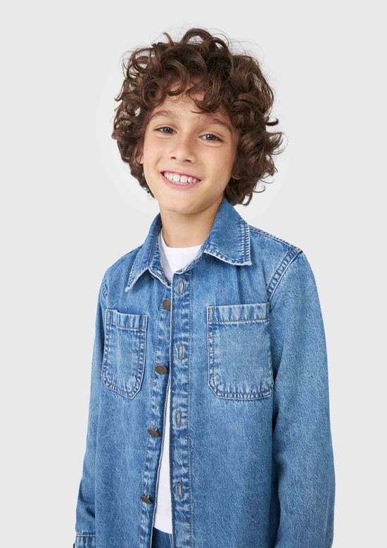 Foto do produto: Camisa Jeans Infantil Menino Comfort - Azul