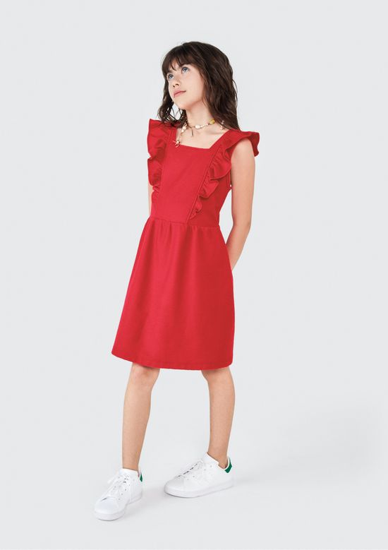 Foto do produto: Vestido Infantil Com Babados - Vermelho