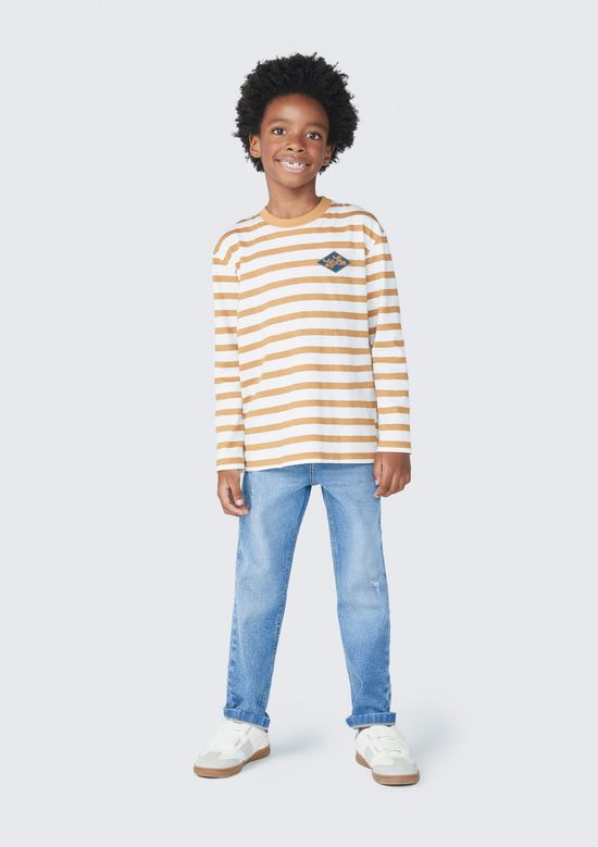 Foto do produto: Calça Jeans Infantil Menino Dad Fit - Azul