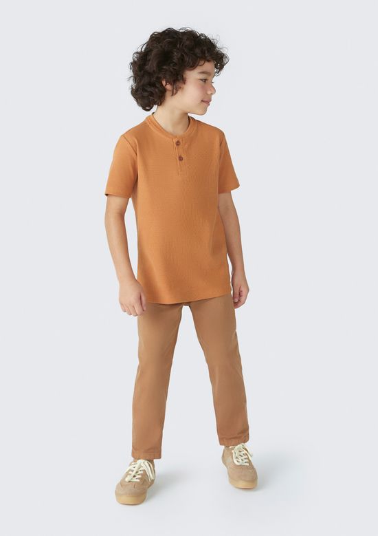 Foto do produto: Calça Infantil Menino Slim Em Sarja - Marrom