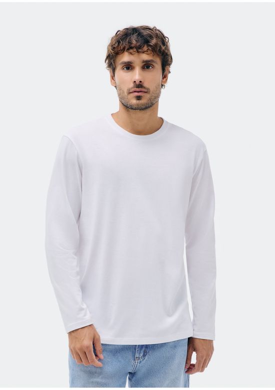 Foto do produto: Camiseta Básica Masculina Manga Longa World - Branco