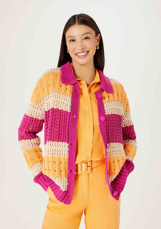 Foto do produto: Cardigan Feminino Em Tricô - Rosa