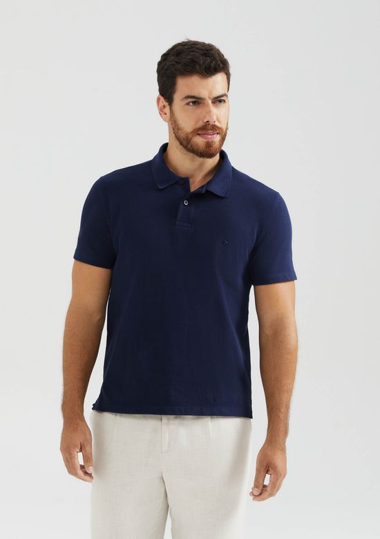 Foto do produto: Camisa Polo Masculina Manga Curta Slim Com elastano - Azul