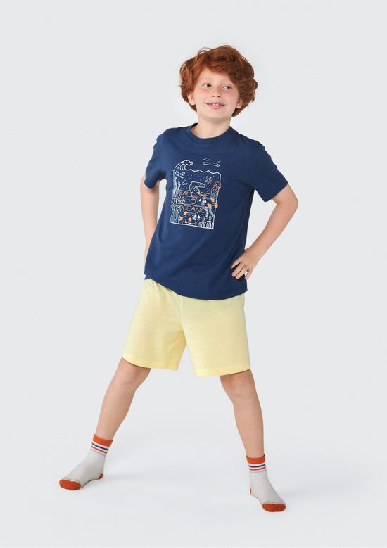 Foto do produto: Pijama Infantil Menino Curto Com Estampa - Azul