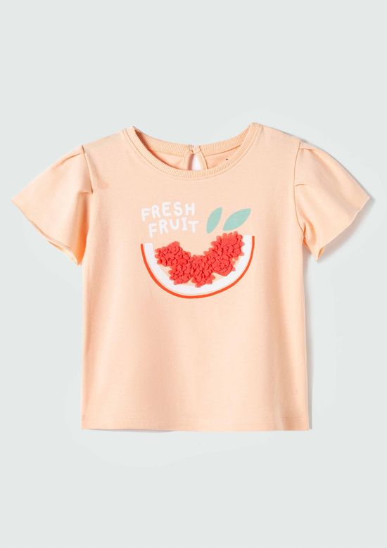 Foto do produto: Blusa Infantil Menina Toddler Estampada Com Babados - Laranja