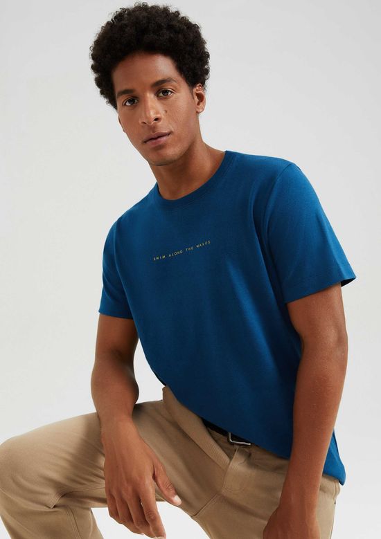 Foto do produto: Camiseta Masculina Comfort Com Estampa - Azul