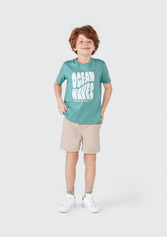 Foto do produto: Camiseta Infantil Menino Manga Curta Com Estampa - Verde