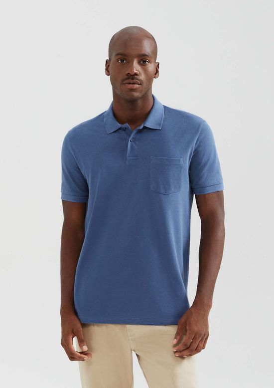 Foto do produto: Camisa Polo Básica Masculina Manga Curta - Azul