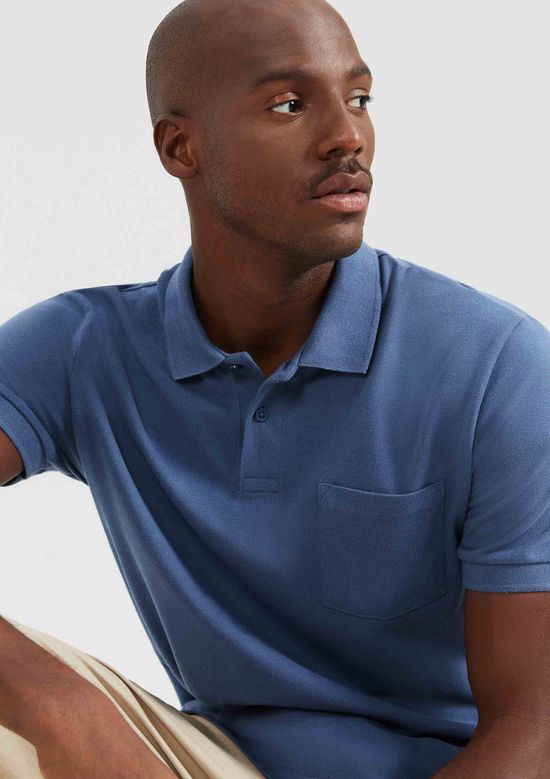 Foto do produto: Camisa Polo Básica Masculina Manga Curta - Azul