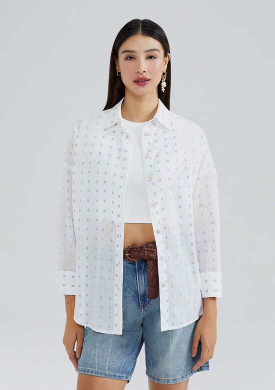 Foto do produto: Camisa Feminina Ampla Manga Longa - Off white