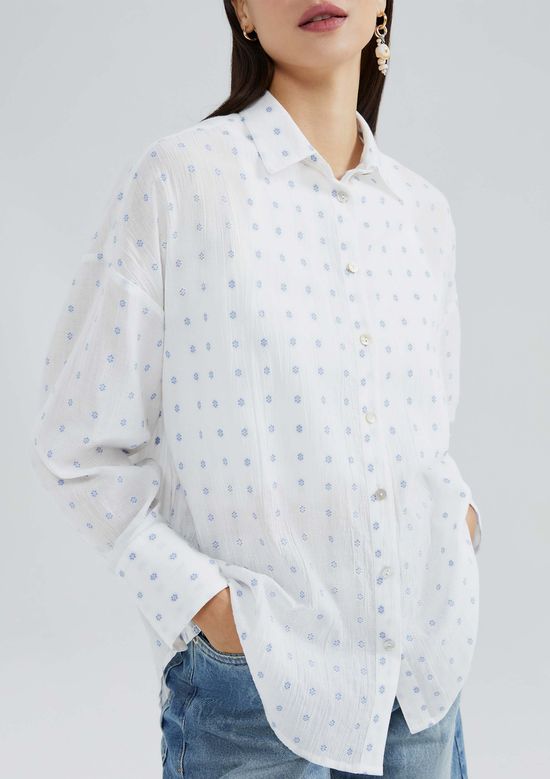 Foto do produto: Camisa Feminina Ampla Manga Longa - Off white