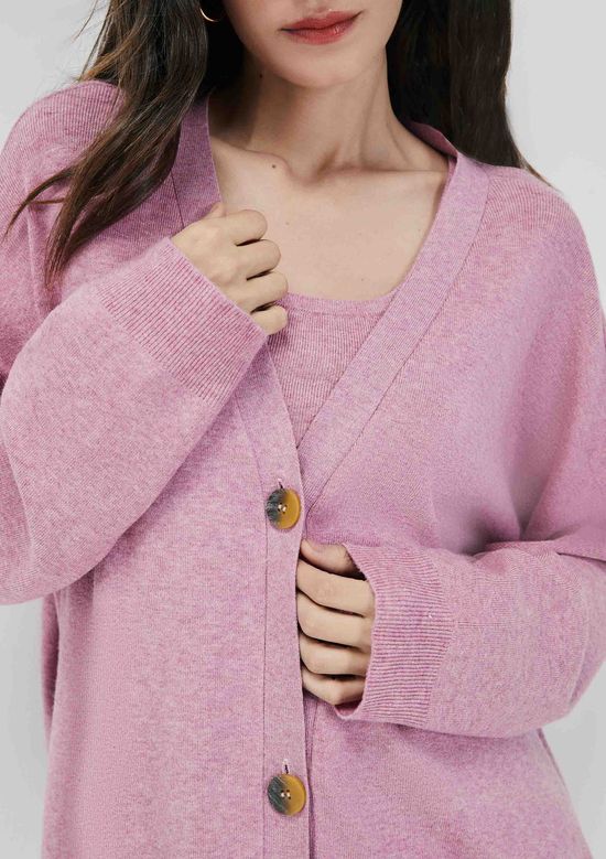 Foto do produto: Cardigan Feminino Alongado Em Tricô Hering + NV - Rosa