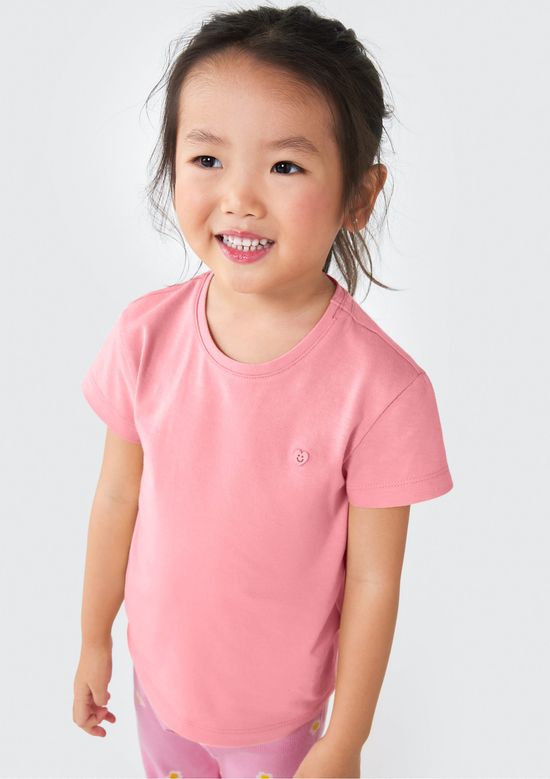 Foto do produto: Blusa Básica Infantil Menina Toddler Manga Curta - Rosa