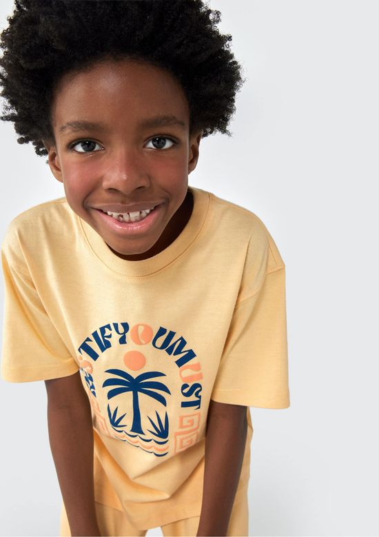 Foto do produto: Camiseta Infantil Menino Com Estampa - Amarelo