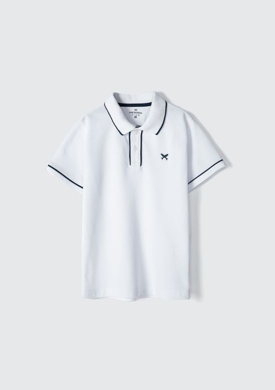 Foto do produto: Camisa Polo Básica Infantil Menino Em Algodão  - Branco