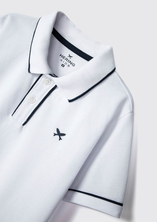 Foto do produto: Camisa Polo Básica Infantil Menino Em Algodão  - Branco