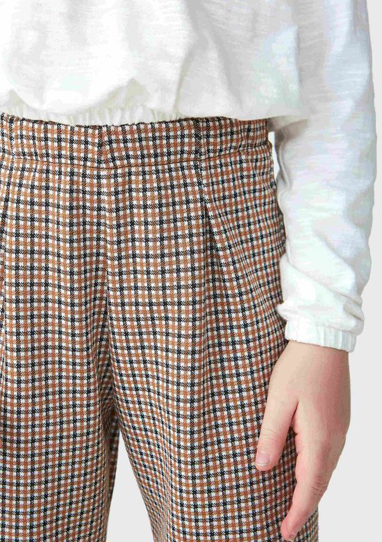 Foto do produto: Calça Infantil Menina Pantacourt Xadrez - Marrom