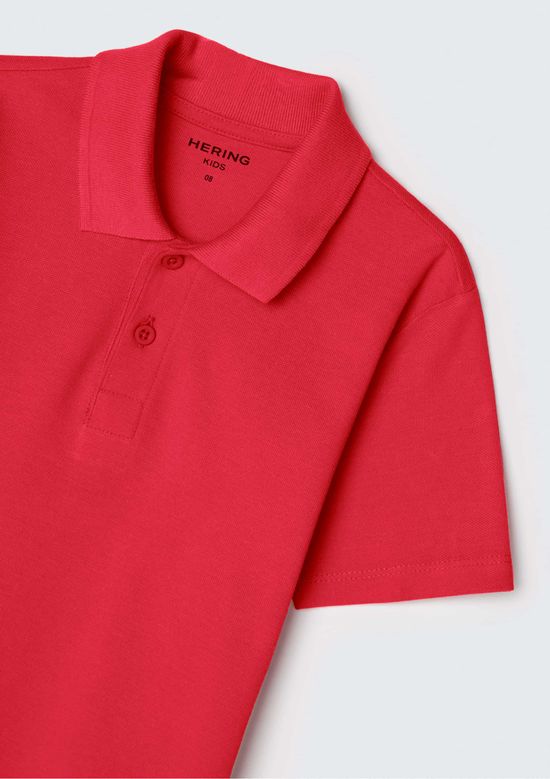 Foto do produto: Camisa Básica Polo Infantil Menino Manga Curta Em Piquet - Vermelho