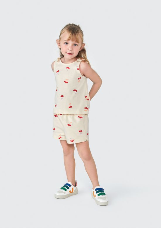 Foto do produto: Conjunto Curto Infantil Menina Toddler Estampado - Amarelo