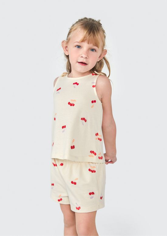 Foto do produto: Conjunto Curto Infantil Menina Toddler Estampado - Amarelo