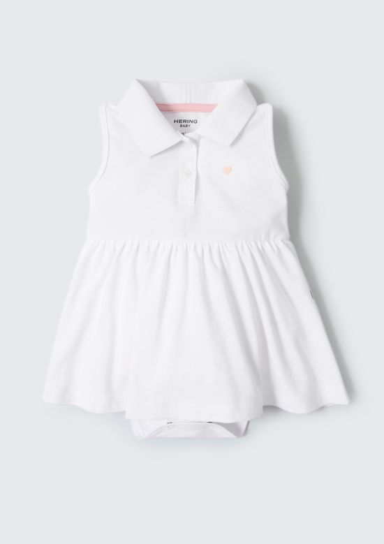 Foto do produto: Vestido Body Bebê Menina Gola Polo Hering Kids - Branco