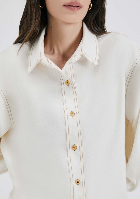 Foto do produto: Camisa Feminina Manga Longa Em Sarja - Off white