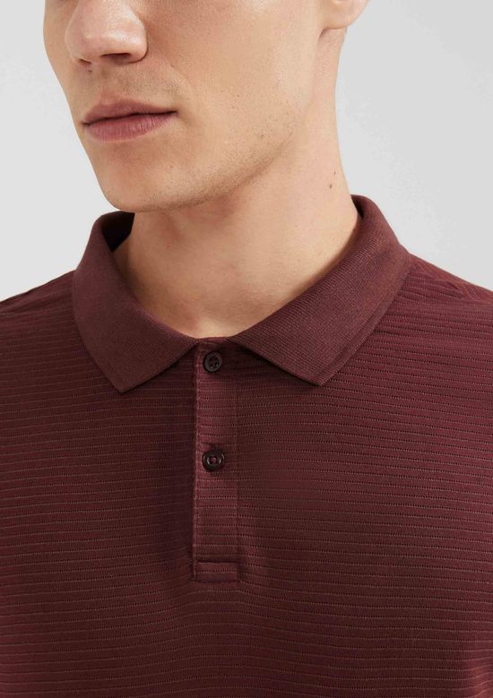 Foto do produto: Camisa Polo Masculina Listrada Manga Curta - Vinho