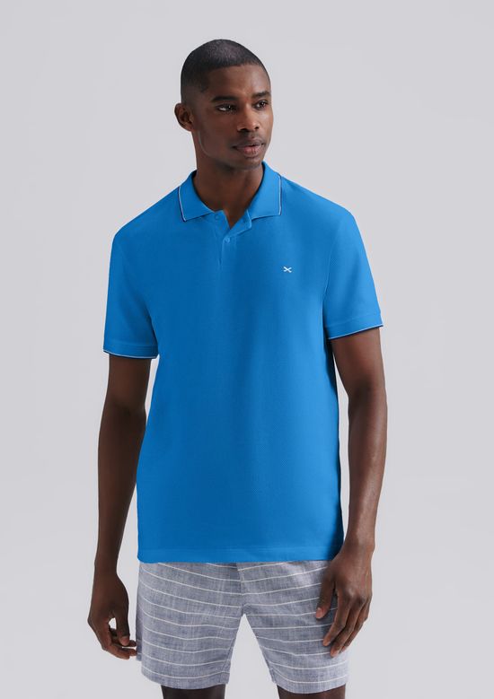 Foto do produto: Camisa Polo Masculina Manga Curta Piquet - Azul