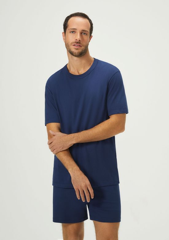 Foto do produto: Pijama Curto Masculino Presenteável + Saquinho - Azul