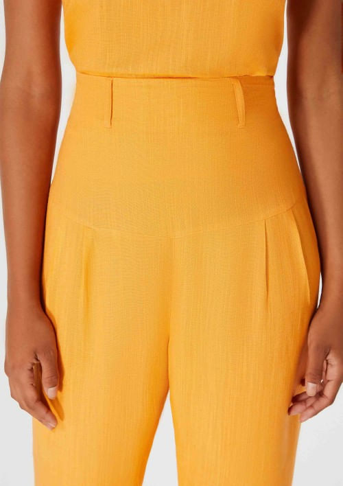 Foto do produto: Calça Feminina Carrot Cintura Alta Em Viscose  - Laranja