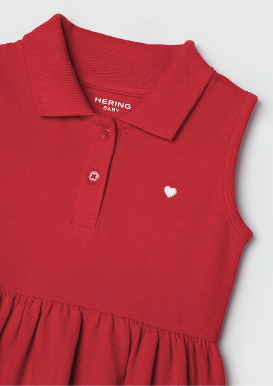 Foto do produto: Body Vestido Bebê Menina Gola Polo Hering Kids - Vermelho