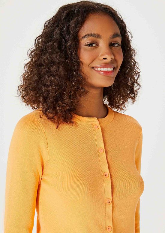 Foto do produto: Cardigan Feminino Em Tricô De Viscose - Laranja