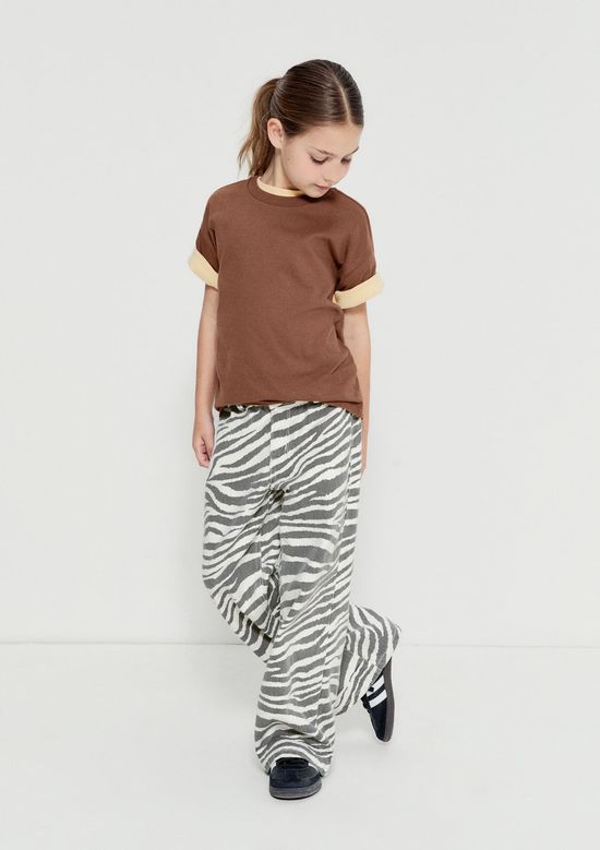 Foto do produto: Calça Infantil Menina Em Sarja Animal Print - Off white