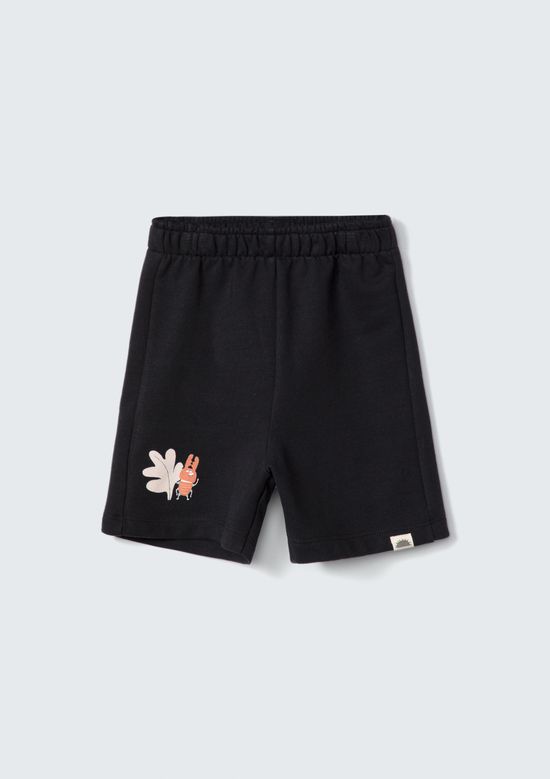 Foto do produto: Shorts Básico Infantil Menino Toddler Com Estampa - Preto