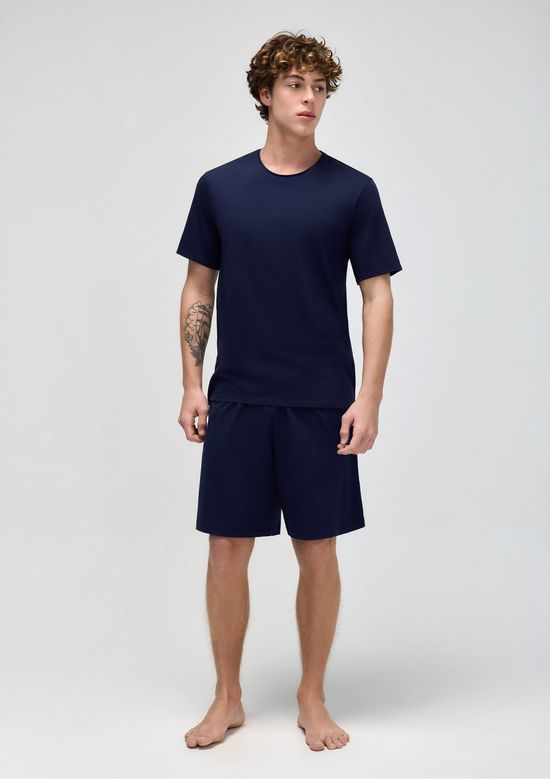 Foto do produto: Pijama Curto Masculino Comfort Em Algodão Pima - Azul