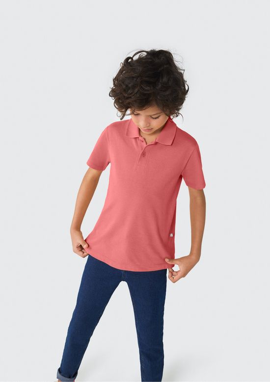 Foto do produto: Camisa Básica Polo Infantil Menino Manga Curta Em Piquet - Vermelho