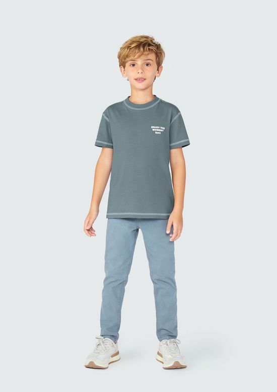 Foto do produto: Calça Infantil Menino Slim Em Sarja - Cinza