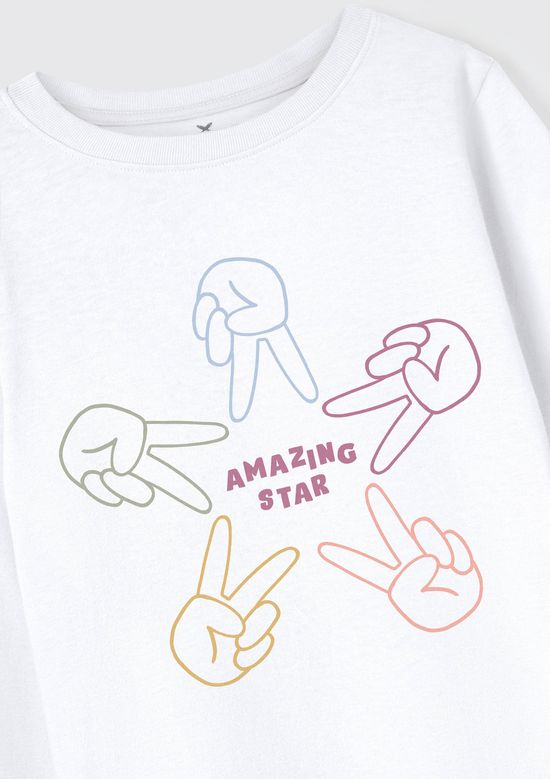 Foto do produto: Blusa Infantil Menina Manga Longa Com Estampa Hering Kids - Branco