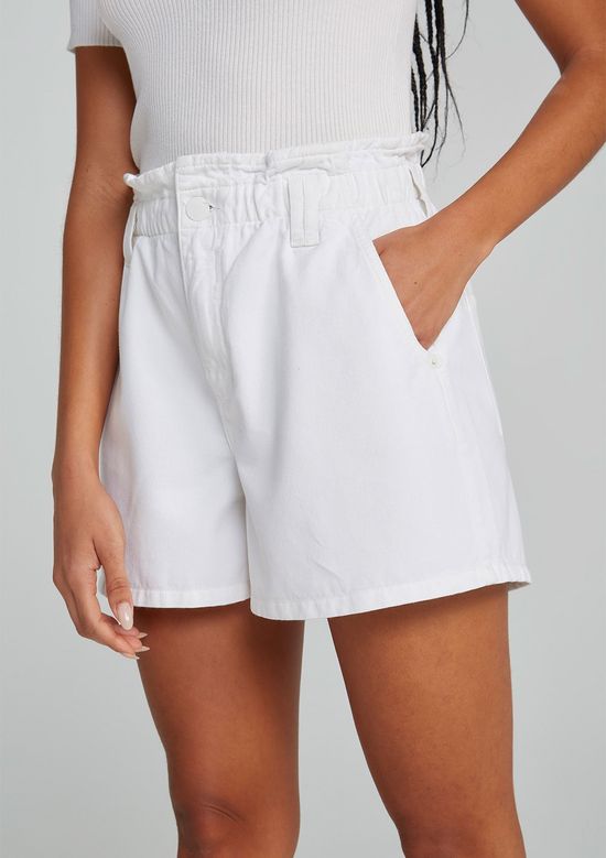 Foto do produto: Shorts De Sarja Feminino Cintura Alta Clochard - Off white