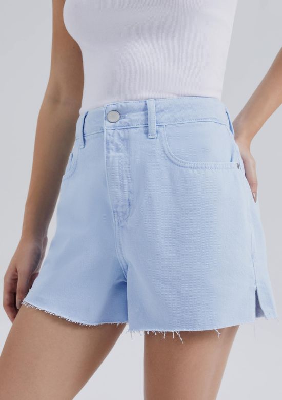 Foto do produto: Shorts Feminino Cintura Média Em Sarja - Azul