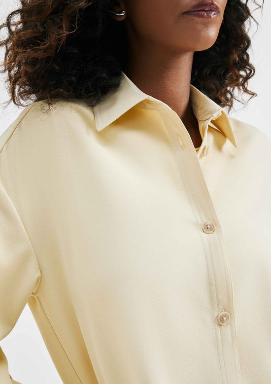 Foto do produto: Camisa Feminina Manga Longa Em Crepe - Amarelo