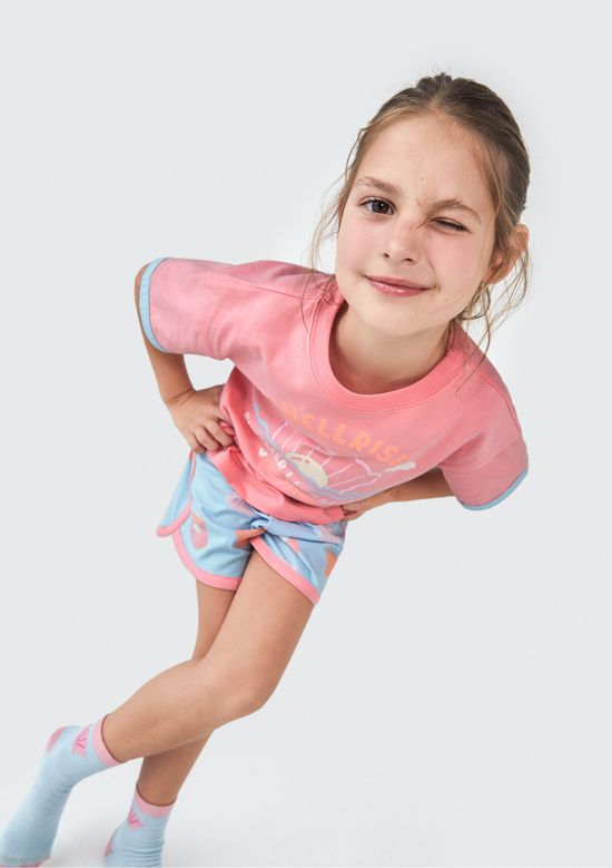 Foto do produto: Pijama Curto Infantil Menina Que Brilha no Escuro - Rosa