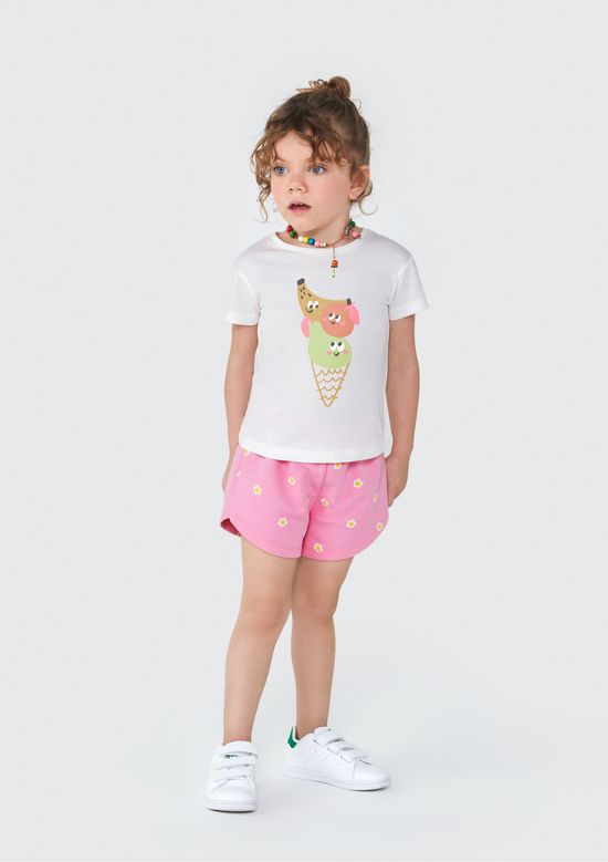 Foto do produto: Blusa Infantil Menina Toddler Com Estampa - Branco