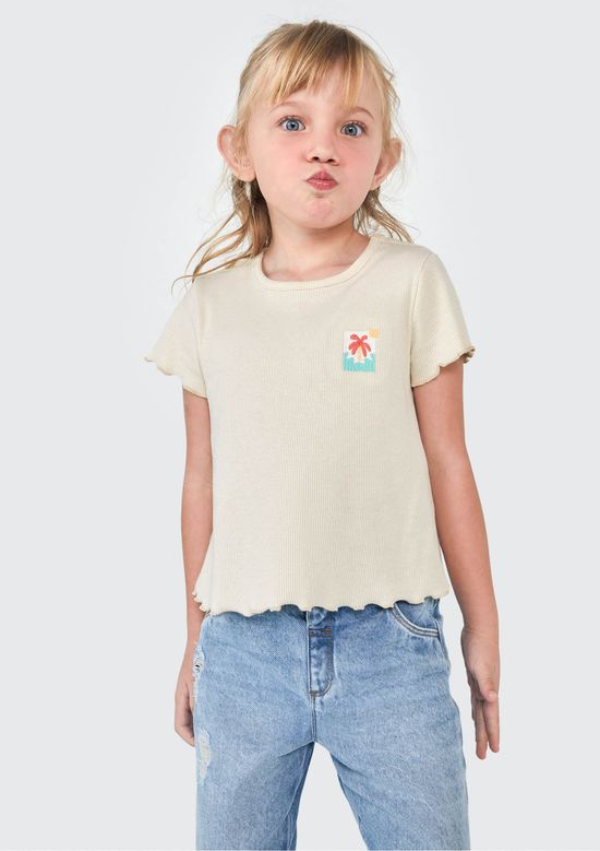 Foto do produto: Blusa Infantil Menina Toddler Com Bordado - Amarelo