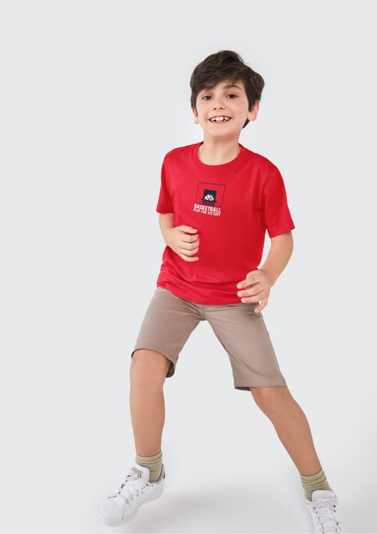 Foto do produto: Camiseta Infantil Menino Manga Curta Com Estampa - Vermelho