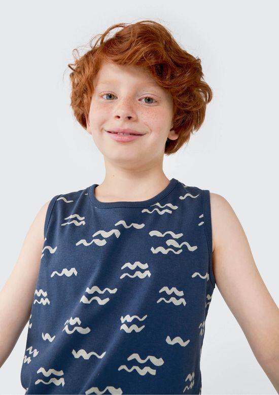 Foto do produto: Pijama Infantil Menino Curto Estampado Tam 1 a 16 - Azul