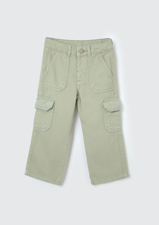 Foto do produto: Calça Cargo Infantil Menina Toddler Em Sarja - Verde