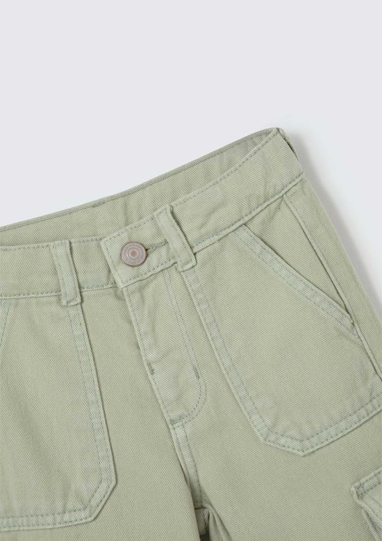 Foto do produto: Calça Cargo Infantil Menina Toddler Em Sarja - Verde